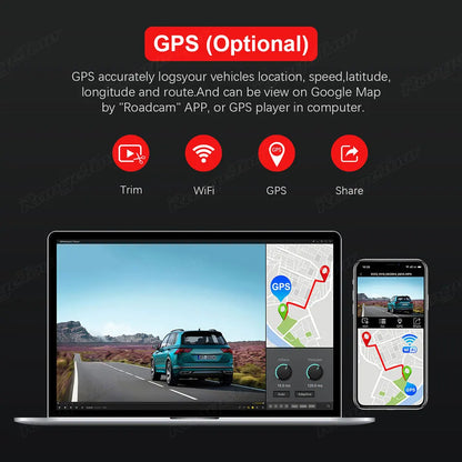 4K 2160P Dual Lens Car DVR – WIFI GPS Logger, Novatek 96663 Chip, Sony Sensor, Night Vision Dash Cam Recorder D30H