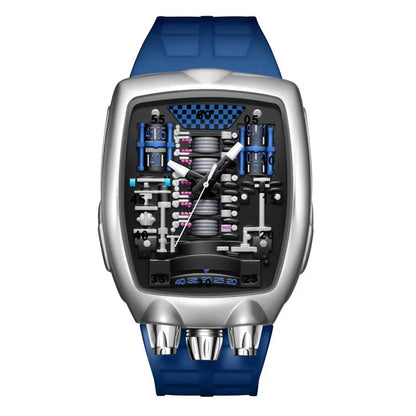 Alien Y2K Transparent Quartz Watch - Creative Hollow Case Design Fashion Men's Wristwatch with Unique Retro Style