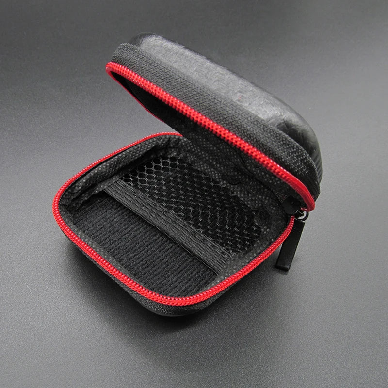 Portable Mini Zipper Headphone Bag – Square Hard Case, Aseismic & Moisture-Proof Storage for Headset, SD & TF Cards