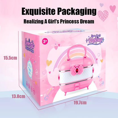 Princess Kids Makeup Kit for Girls – Washable Pretend Play Cosmetic Set with Mirror, Non-Toxic & Safe Birthday Gift M714