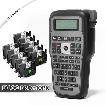 E1000 PRO Industrial Label Printer - Portable Heat Shrink Tube Printer Compatible with Brother HSE-231 and HSE-631 for Cable Marking