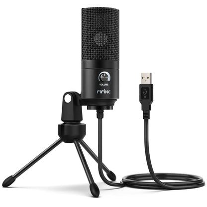FIFINE K669 USB Condenser Microphone – Metal Recording Mic with Gain Knob for Home Studio, Podcasting & Voice-over