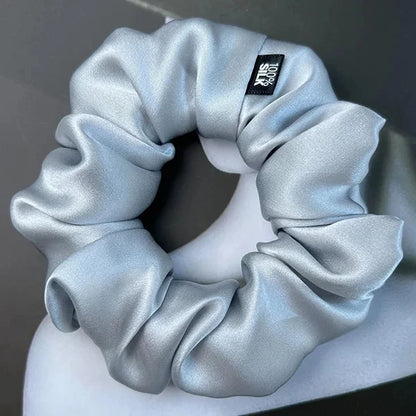 100% Mulberry Silk Hair Scrunchies – 19 Momme Elastic Hair Ties for Women & Girls, Large Soft Ponytail Holders Luxury Hair Accessories