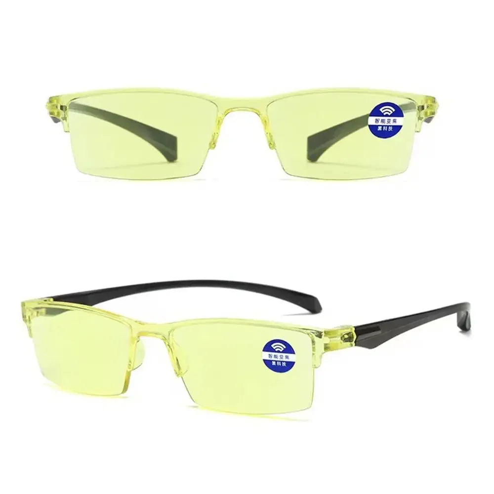 Smart Automatic Zoom Reading Glasses – Autofocus Anti-Blue Ray Half-Rim Eyewear for Near & Far Vision