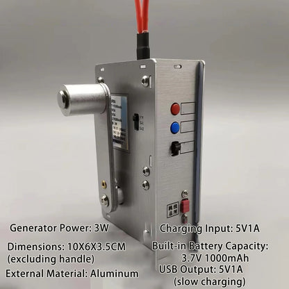 Portable Hand Crank Emergency Generator - LED Flashlight, Radio & USB Charger for Camping, Fishing & Survival Power Backup