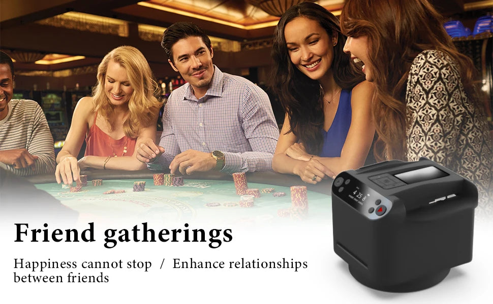 360° Rotating Automatic Card Shuffler & Dealer Machine - 2 in 1 Playing Cards Tool for Home & Party