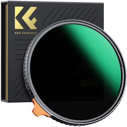 K&F Concept Variable ND Filter ND2–ND400 | HD Adjustable Neutral Density Lens Filter, 49mm–82mm