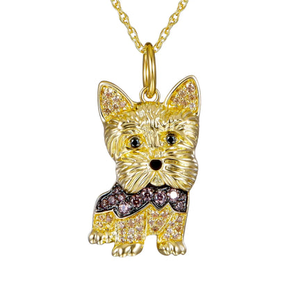 Schnauzer Dog Pendant Necklace – Cute & Elegant Puppy Jewelry for Women, Perfect Gift for Dog Lovers