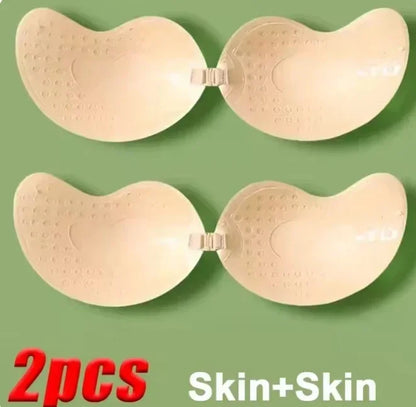 Invisible Strapless Adhesive Stick Bra – Seamless Silicone Push-Up Breast Tape, Nipple Covers & Bralette Pasties for Women