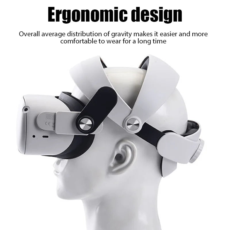 Adjustable Head Strap for Oculus Quest 2 - Comfortable, Replaceable VR Headwear Glasses Accessory