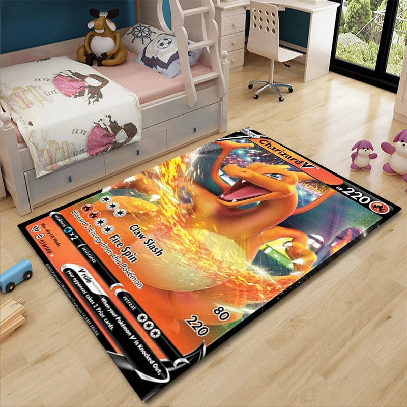 Pikachu Anime Area Rug - Non-Slip Pokemon Inspired Carpet for Living Room Kids Bedroom Home Decor