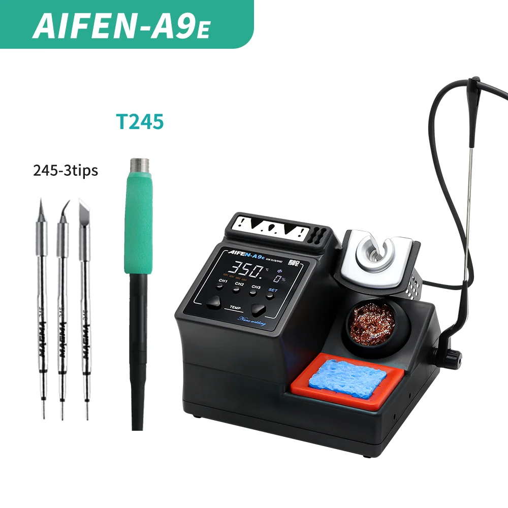 AIFEN A9E Soldering Station – Compatible with 210/245/115 Soldering Iron Tips & Handle Temperature Control for Welding