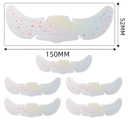 6pcs Hot Stamping Freckles Makeup Patches – Metallic Gold & Silver Temporary Tattoo Stickers for Face
