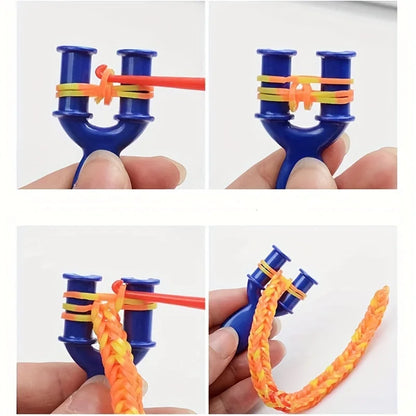 10-Piece Colorful Y Loom Knitting Tool Kit - DIY Rubber Band Bracelet & Friendship Jewelry Making Set