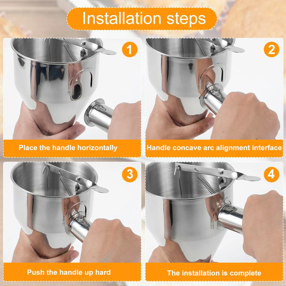 Stainless Steel Pancake Batter Dispenser with Stand – Multi-Caliber Funnel for Cupcakes & Baking Tools