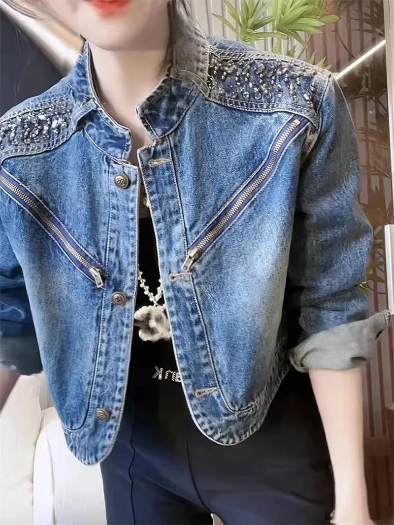 Women's Denim Jacket 2025 – New Korean Style, Advanced Leisure Loose Fit, Versatile Female Cowboy Coat