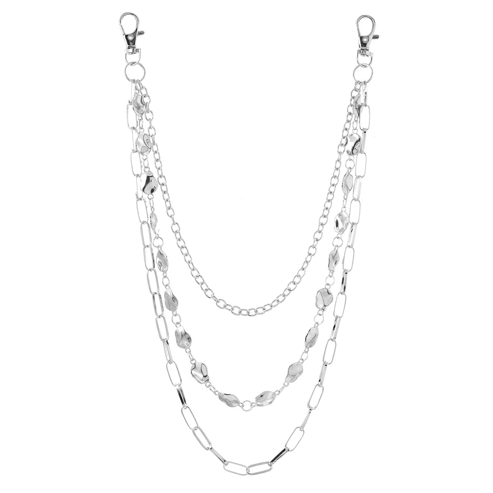 Harajuku Denim Hip Hop Chain - Personalized Punk Double-Layer Waist Chain for Unisex Streetwear