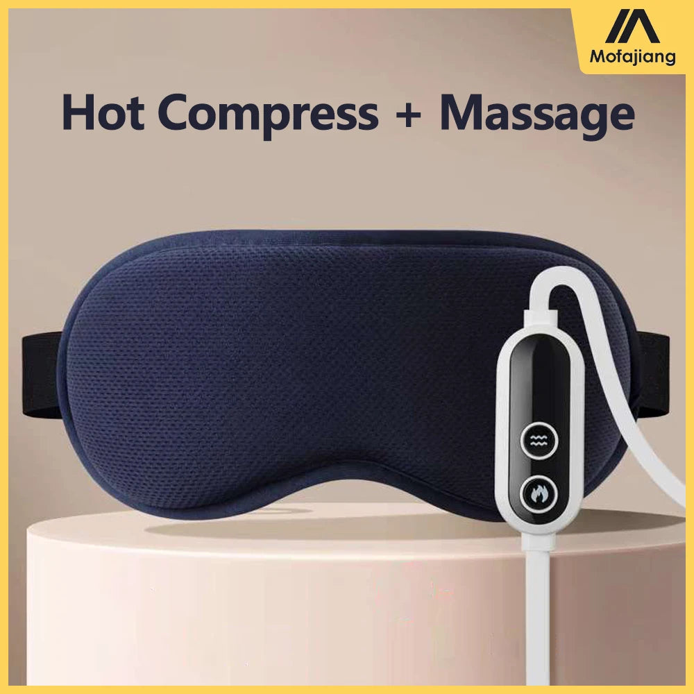 Electric Heated Eye Massager — Hot Compress & Massage Mask for Eye Strain, Dark Circles & Sleep Relief