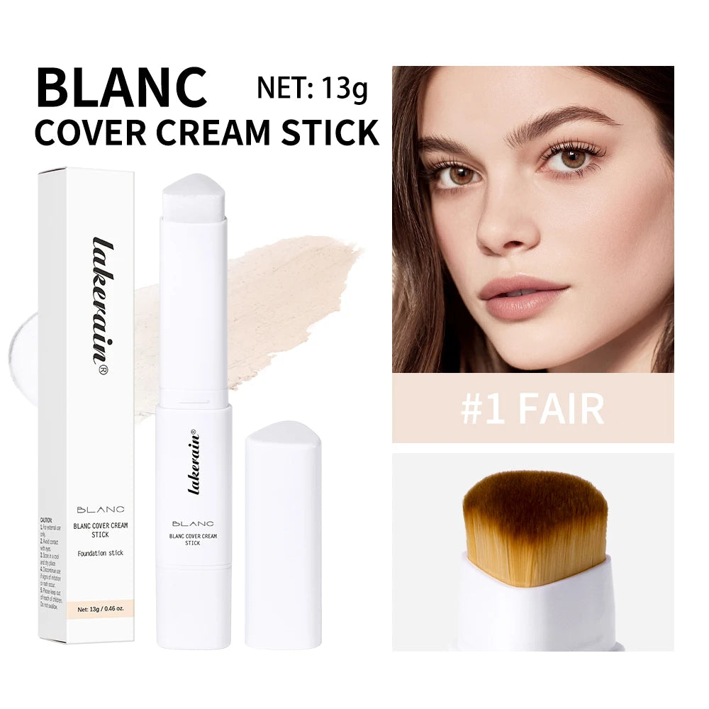 Color Changing Foundation Stick - Waterproof Dual-Ended High Coverage Makeup with Brush