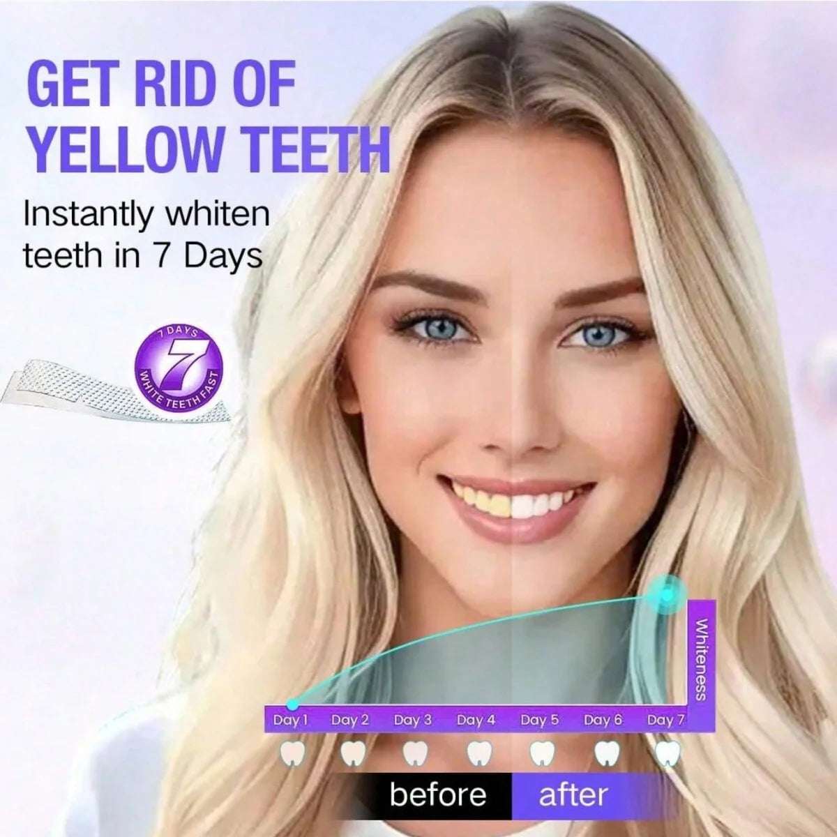 9D Teeth Whitening Strips - Tooth Brightening Treatment for a Whiter Smile and Daily Oral Care