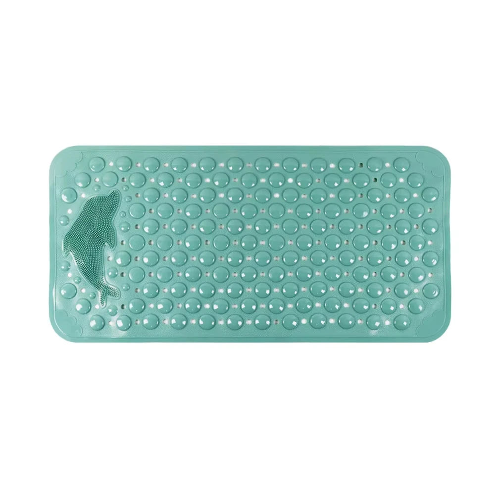 Dolphin Rectangular Non-Slip Bath Mat – 35x70cm PVC Anti-Skid Bathroom & Bathtub Foot Rug