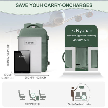 Ryanair Backpack 40x20x25 - Cabin Bag Travel Backpack for Men and Women, Hand Luggage & Laptop Mochila