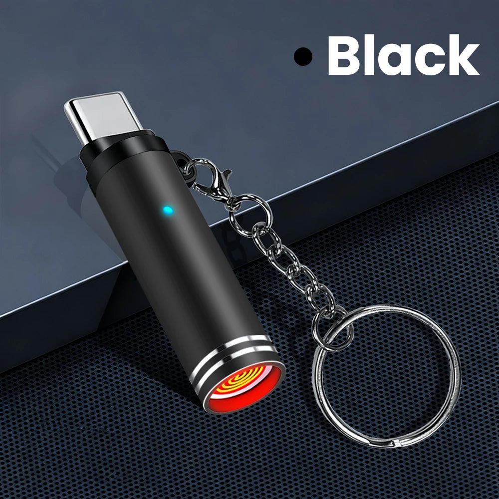 Mini Type C Electric Lighter - USB C Rechargeable Windproof Outdoor Lighter Adapter for iPhone 17 Pro
