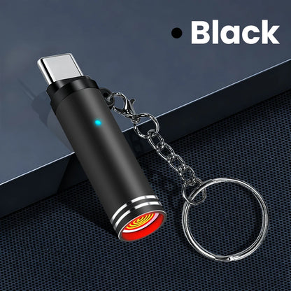 Mini Type C Electric Lighter - USB C Rechargeable Windproof Outdoor Lighter Adapter for iPhone 17 Pro