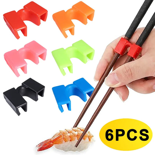 6-in-1 Reusable Chopstick Training Set - Easy-to-Use Helpers for Children and Beginners, Chinese Chopstick Holder, Kitchen Tableware