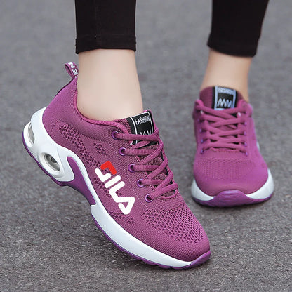 New Women's Running Shoes – Breathable Mesh, Air Cushion Lace-Up Sports Sneakers for Summer