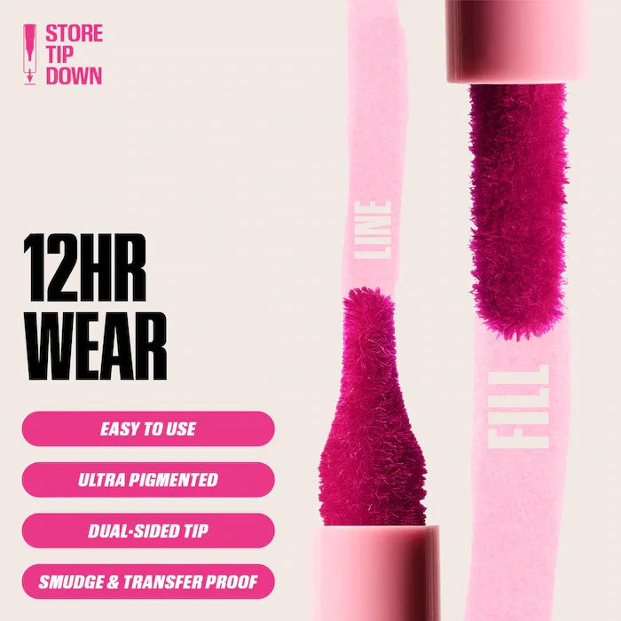 Velvet Brown Lip Liner - Nude Matte Waterproof Cherry Red Lip Contour Pencil for Women