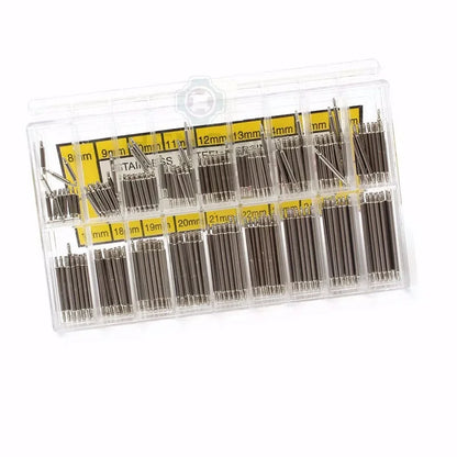 270pcs Stainless Steel Spring Bars Set – 8mm to 25mm for Watchband Strap Repair & Watch Accessories