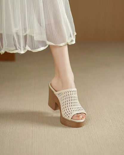 Women’s Platform High Heel Summer Sandals – Thick Sole Casual Slip-On Shoes