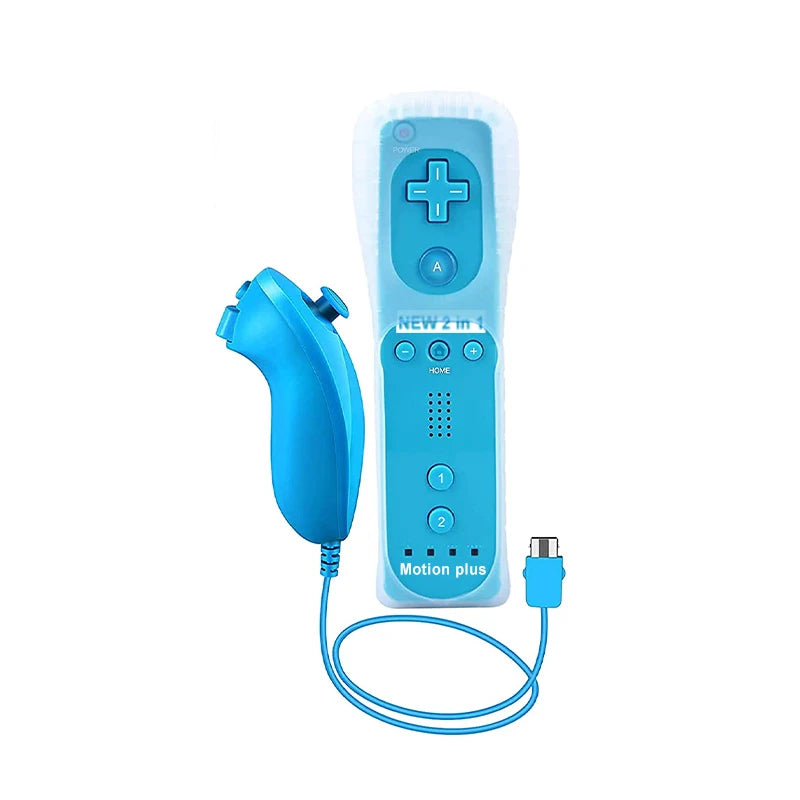 Wii Remote and Nunchuck Controller Set with Motion Plus – Gamepad for Nintendo Wii Console