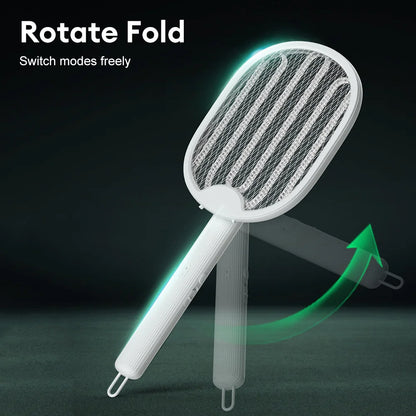Foldable Electric Mosquito Killer Racket - USB Rechargeable Fly Swatter with UV Light Bug Zapper, 3000V Insect Killer Trap