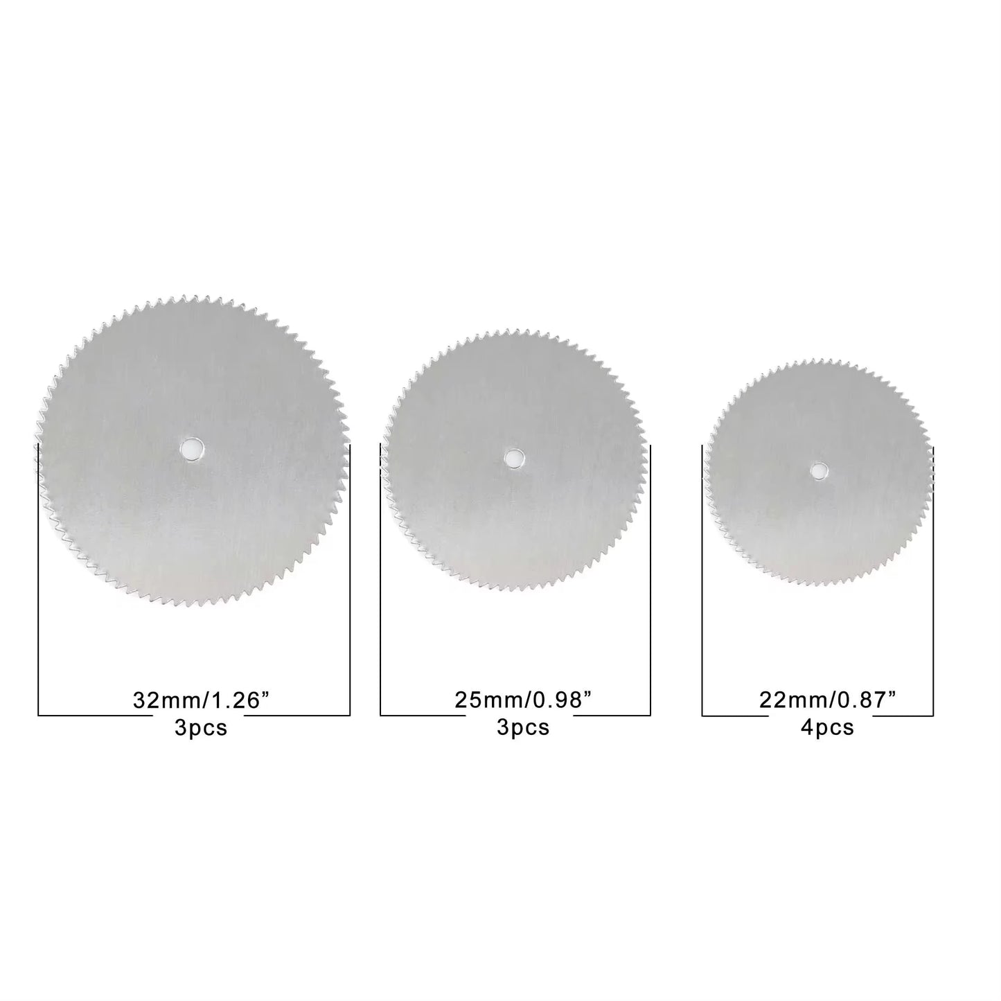 11PCS Mini Circular Saw Blade Set – Precision Cutting Discs with Adapter Rod for Wood & Metal (22–32mm)