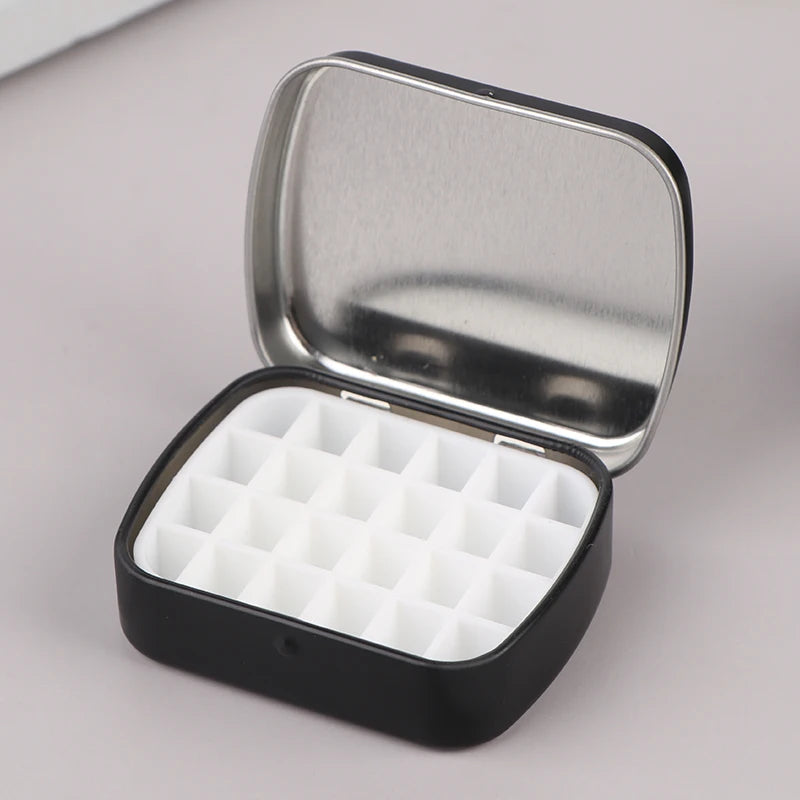 Portable Empty Watercolor Tin Box – 12/24 Grid Mini Paint Palette for Travel Painting & Art Supplies