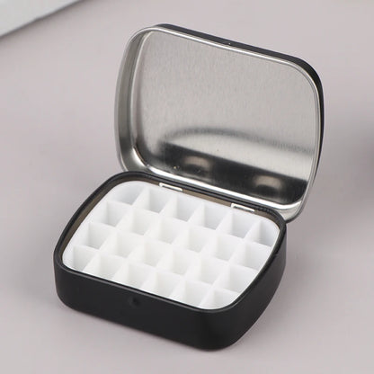 Portable Empty Watercolor Tin Box – 12/24 Grid Mini Paint Palette for Travel Painting & Art Supplies