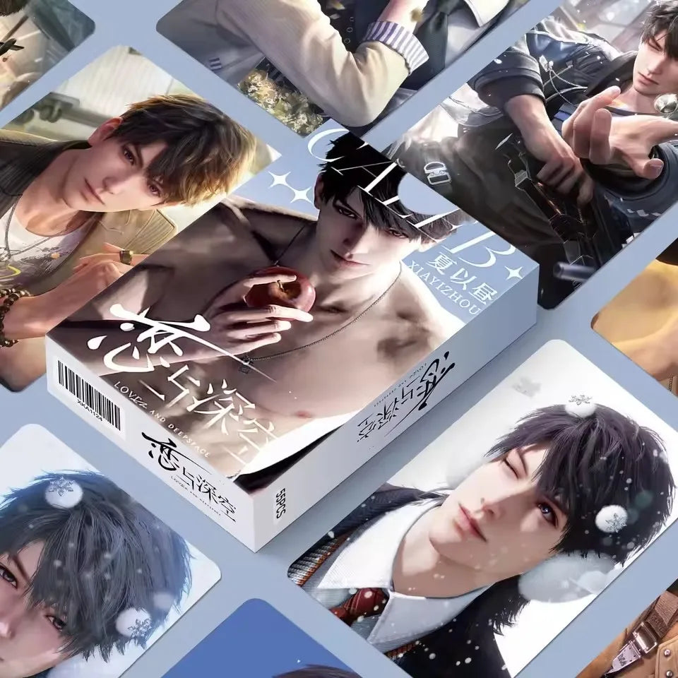 Love and Deepspace Collectible Photo Cards – 55-Piece LOMO Card Set Featuring Sylus, Zayne, Rafayel, Xavier & Caleb, Perfect Gift for Fans