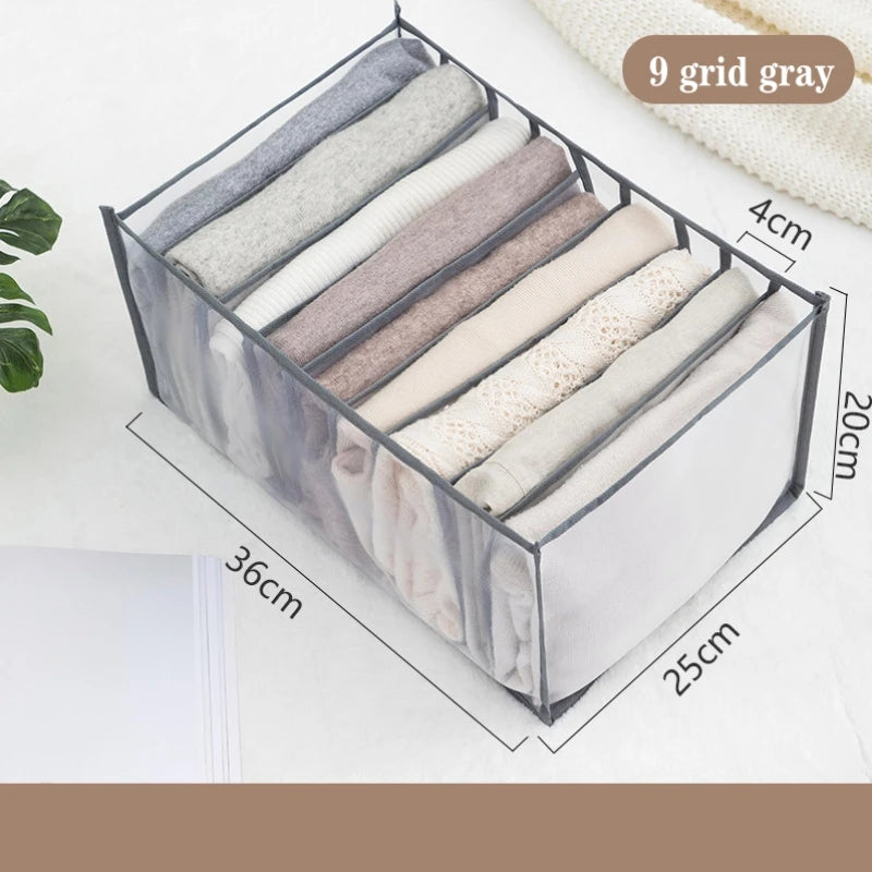 Organizer Storage Boxes for Panties & Socks – Wardrobe Divider for Pants, Underwear, Bras, Jeans & Clothes