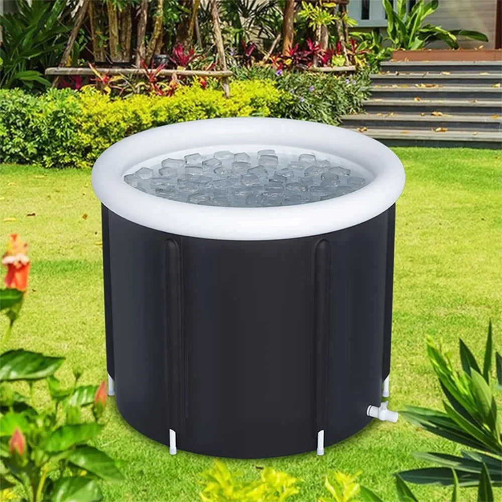 MAYZANEN Portable Collapsible Ice Bath Tub - Large Inflatable Cold Plunge Therapy Bucket for Adults, Outdoor Use