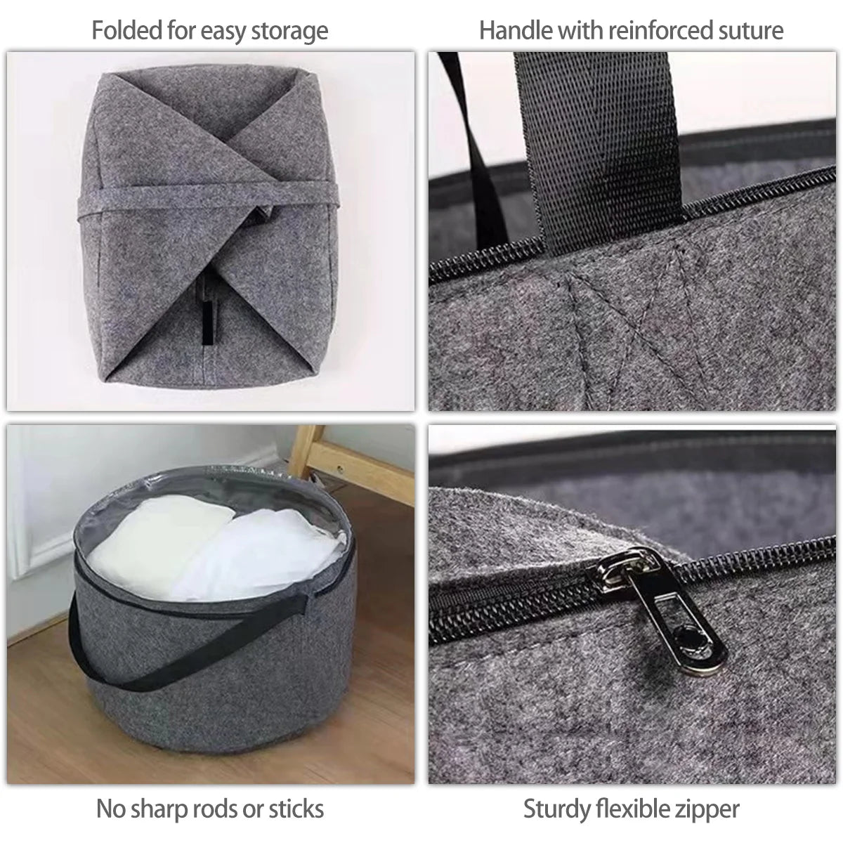 Felt Holder Bag - Large Capacity Storage Box for Household Goods, Sundries, Hats, Clothes, and Travel Essentials