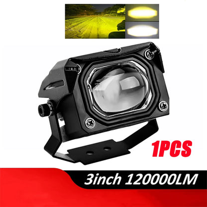 1/2PCS V7 Pro Mini LED Driving Light — 40W High/Low Beam with White & Yellow Korea LED Chip