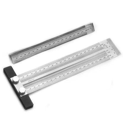 High Precision T-Type Scale Ruler – Stainless Steel Woodworking Scribing & Marking Gauge Carpenter Measuring Tool