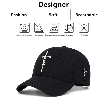 Fashion Faith Embroidery Baseball Cap – Unisex Cotton Snapback Hat for Men & Women, Spring/Summer Hip Hop Trucker Gorras