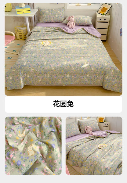 Washed Double Gauze Quilt – Lightweight Summer Comforter with Soya Fibre Filling, Soft & Breathable for Queen Size