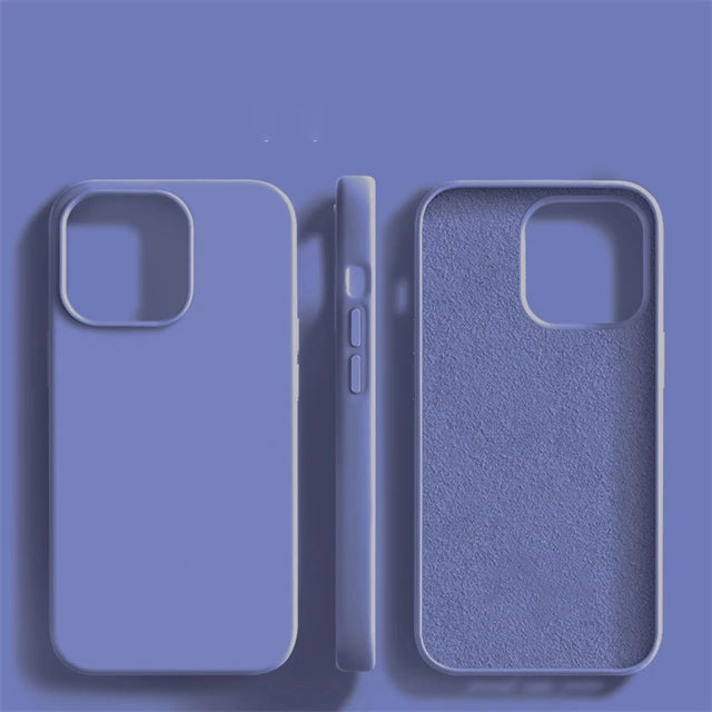 Original Liquid Silicone iPhone Case - Shockproof Soft Back Cover for iPhone 15, 14, 13, 12, 11 Pro Max & More