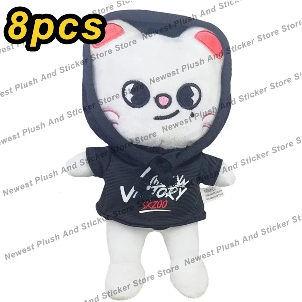 20cm Kawaii Skzoo Plush Toy Set – 8pcs Cartoon Stuffed Animals for Kids, Room Decor & Gifts