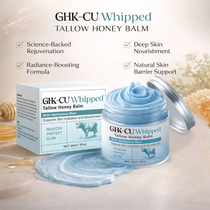 Copper Peptide GHK-Cu Beef Tallow Balm - Blue Balm with Manuka Honey & Vitamin E Face Moisturizer