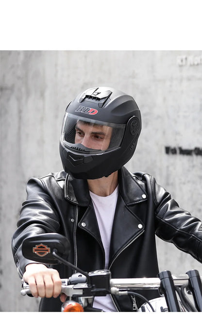 BLD Personalized Full Face Motorcycle Helmet – Dual Lens Modular Flip-Up Casco Moto for Men & Women